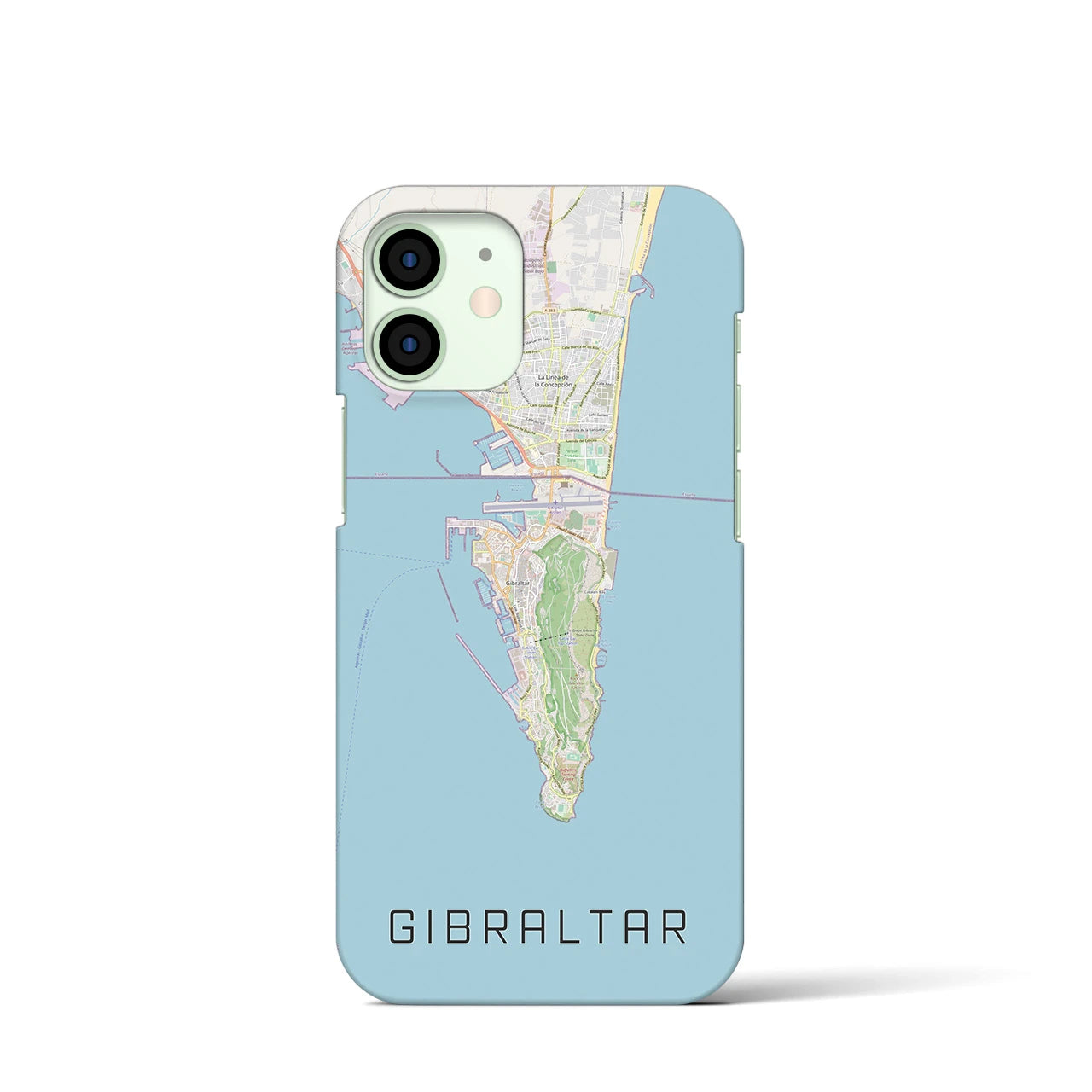 【ジブラルタル】地図柄iPhoneケース（バックカバータイプ・ナチュラル）iPhone 12 mini 用