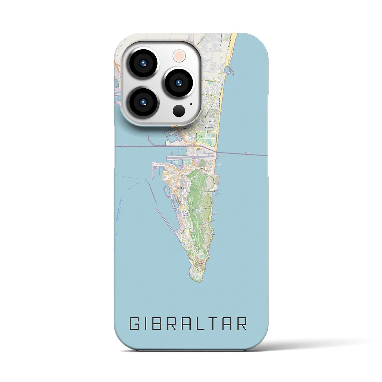 【ジブラルタル】地図柄iPhoneケース（バックカバータイプ・ナチュラル）iPhone 13 Pro 用