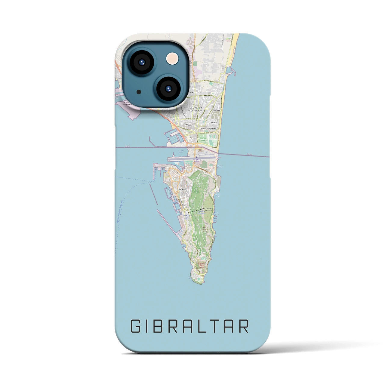 【ジブラルタル】地図柄iPhoneケース（バックカバータイプ・ナチュラル）iPhone 13 用