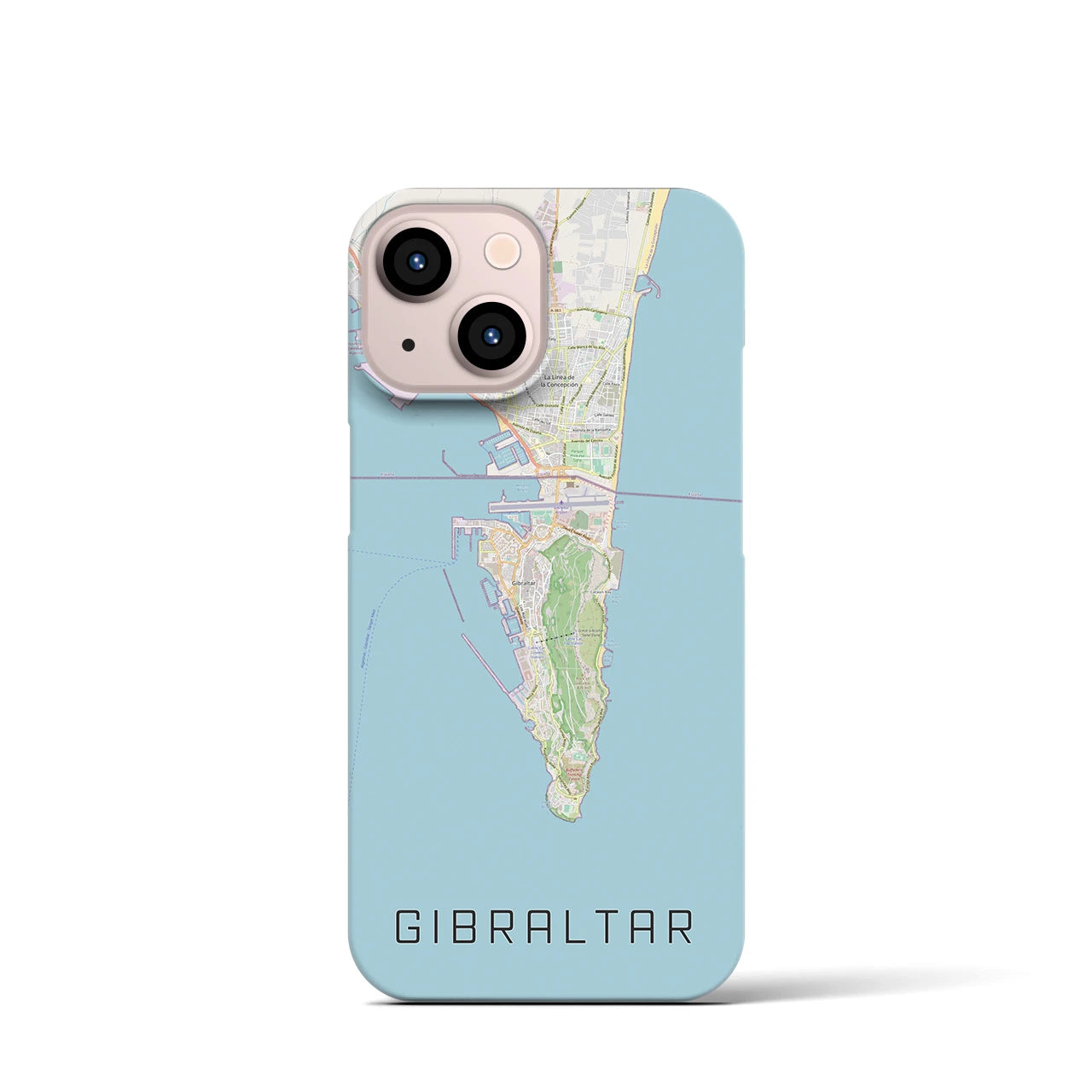 【ジブラルタル】地図柄iPhoneケース（バックカバータイプ・ナチュラル）iPhone 13 mini 用