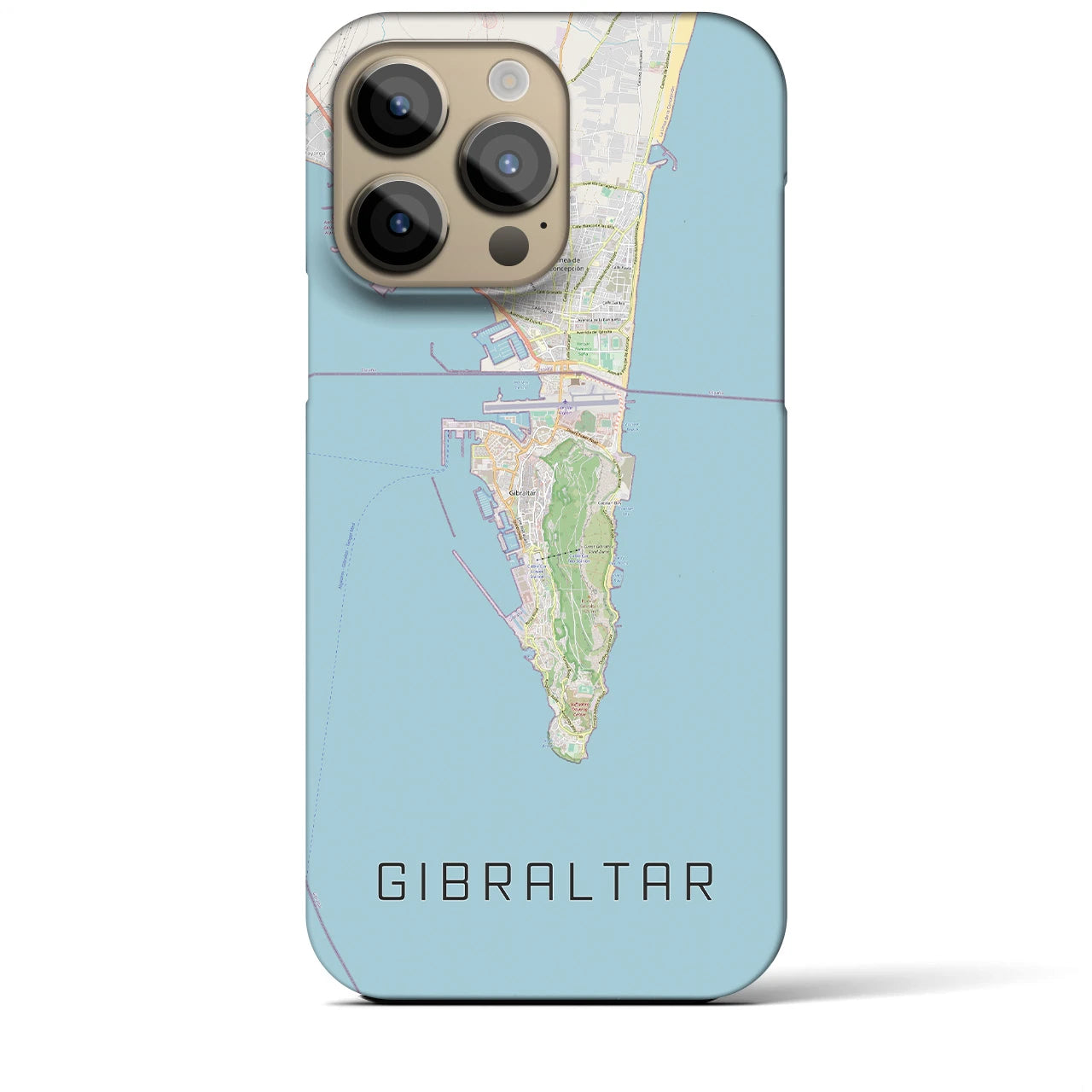 【ジブラルタル】地図柄iPhoneケース（バックカバータイプ・ナチュラル）iPhone 14 Pro Max 用