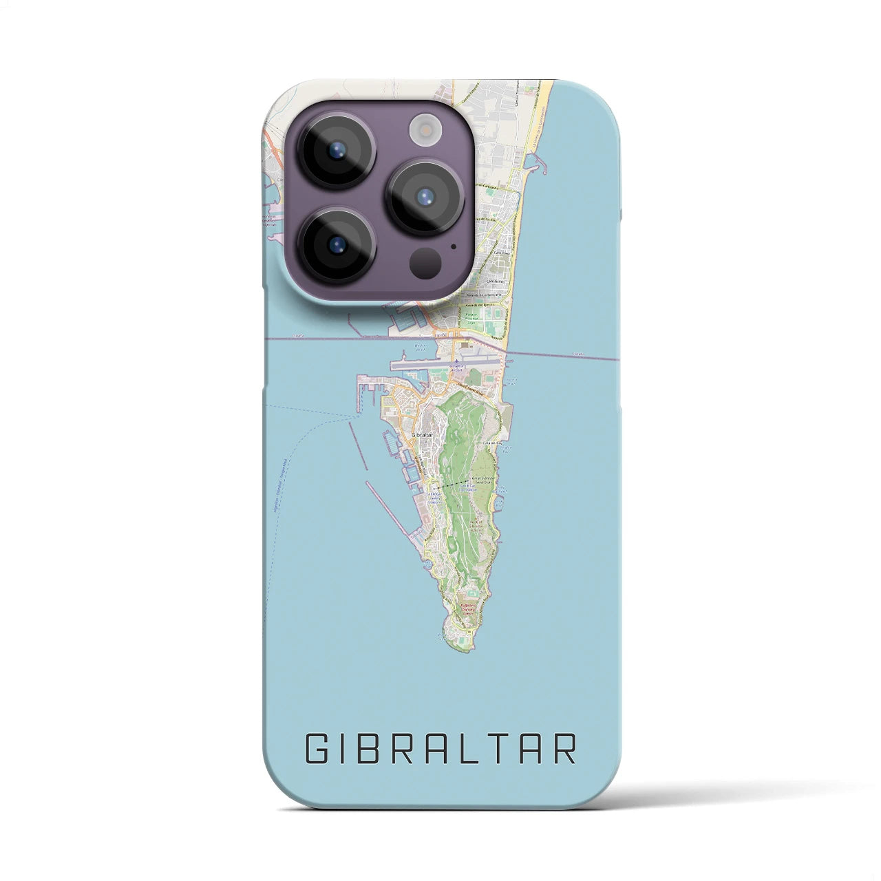【ジブラルタル】地図柄iPhoneケース（バックカバータイプ・ナチュラル）iPhone 14 Pro 用