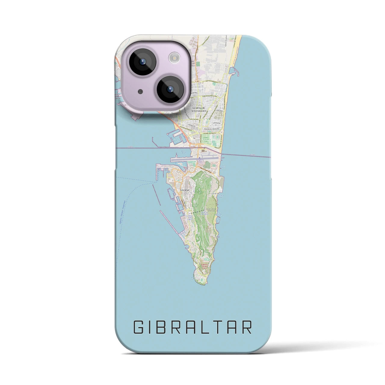 【ジブラルタル】地図柄iPhoneケース（バックカバータイプ・ナチュラル）iPhone 14 用