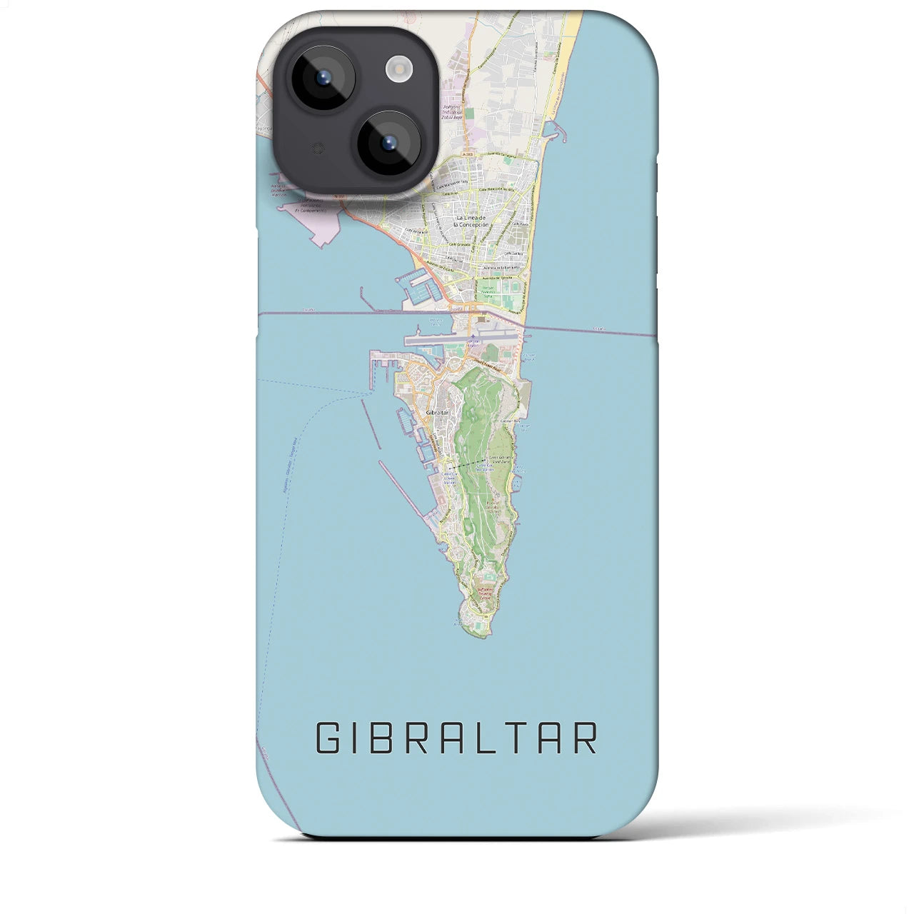 【ジブラルタル】地図柄iPhoneケース（バックカバータイプ・ナチュラル）iPhone 14 Plus 用