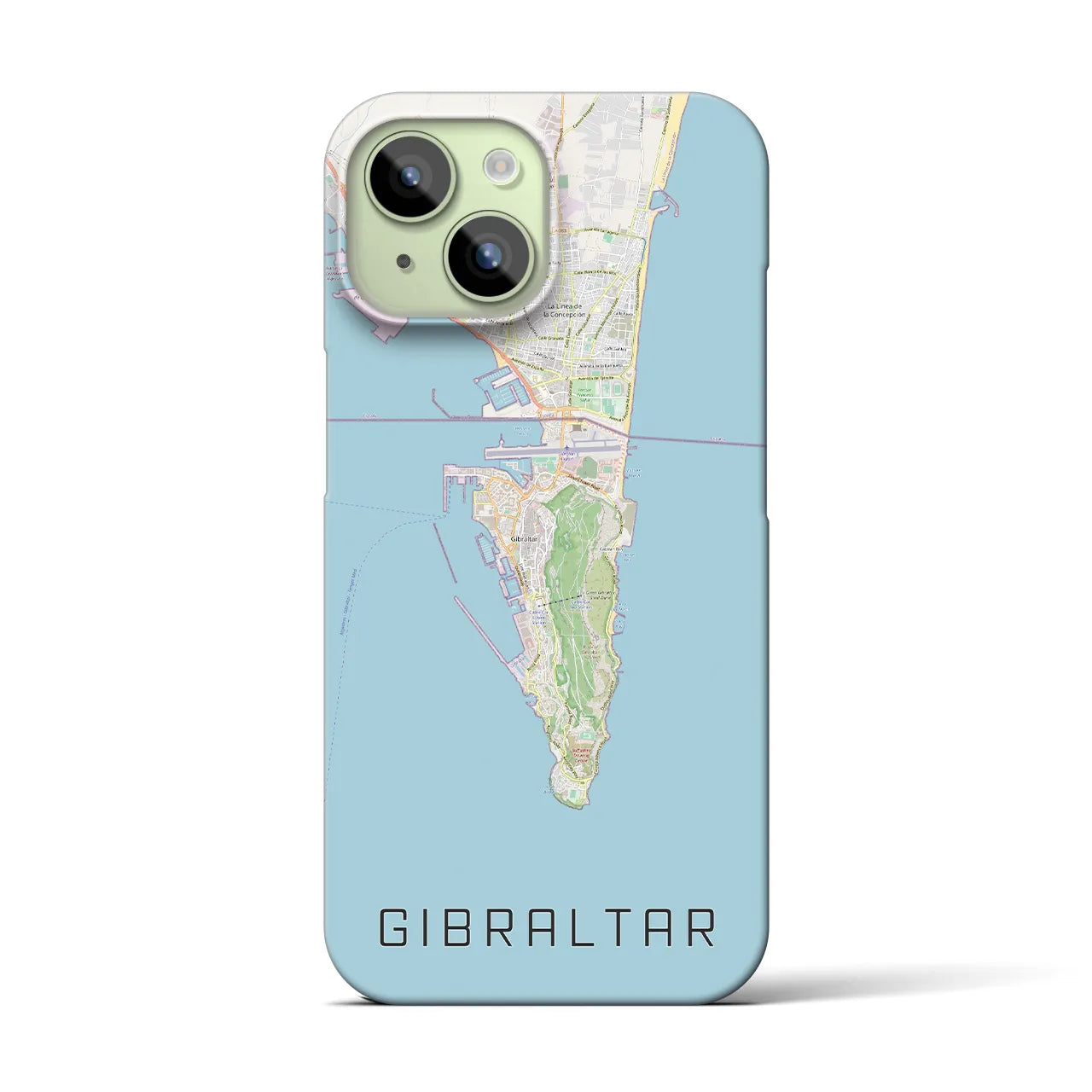 【ジブラルタル】地図柄iPhoneケース（バックカバータイプ・ナチュラル）iPhone 15 用