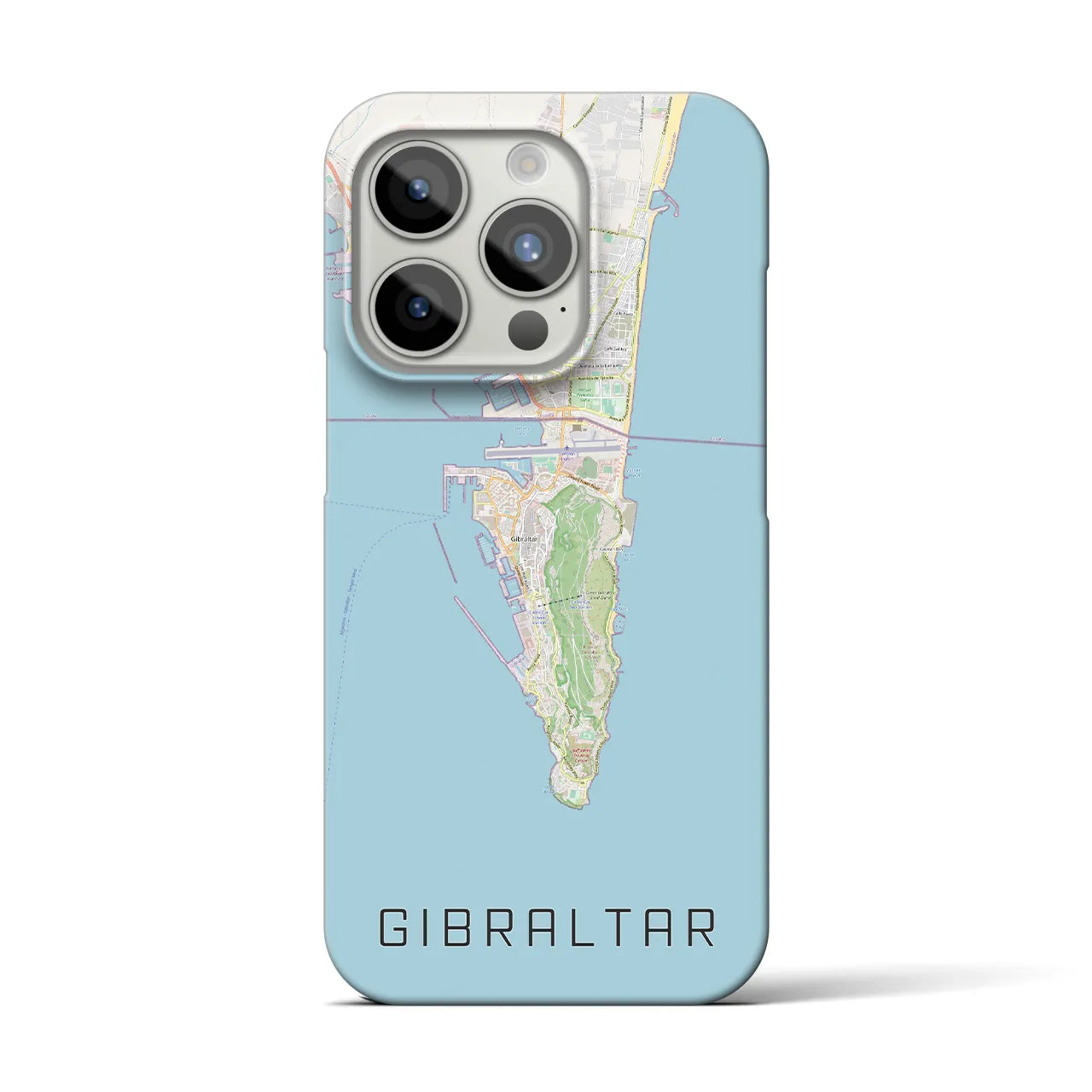 【ジブラルタル】地図柄iPhoneケース（バックカバータイプ・ナチュラル）iPhone 15 Pro 用