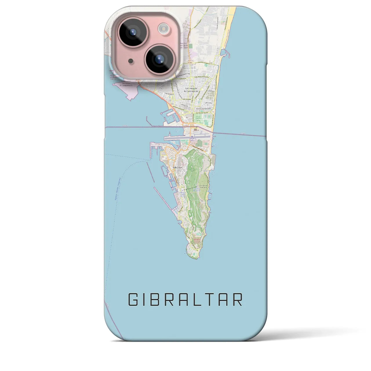 【ジブラルタル】地図柄iPhoneケース（バックカバータイプ・ナチュラル）iPhone 15 Plus 用