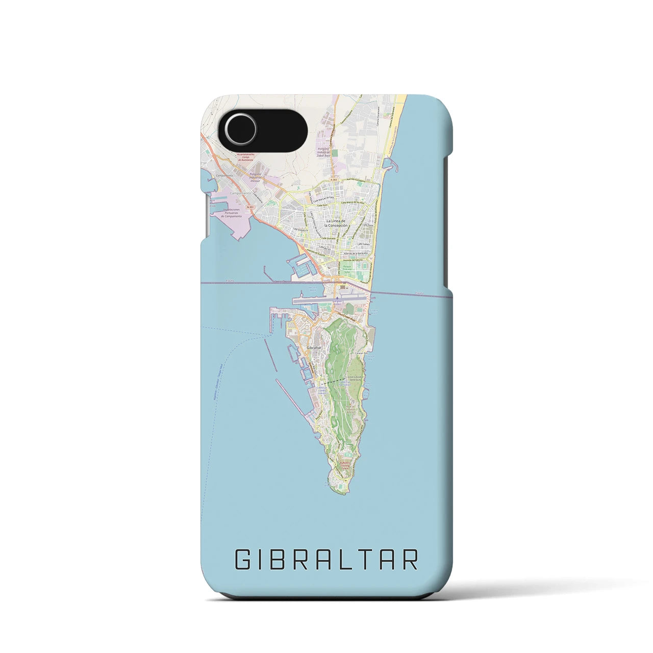 【ジブラルタル】地図柄iPhoneケース（バックカバータイプ・ナチュラル）iPhone SE（第3 / 第2世代） / 8 / 7 / 6s / 6 用