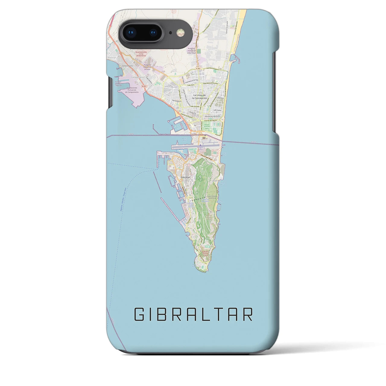 【ジブラルタル】地図柄iPhoneケース（バックカバータイプ・ナチュラル）iPhone 8Plus /7Plus / 6sPlus / 6Plus 用