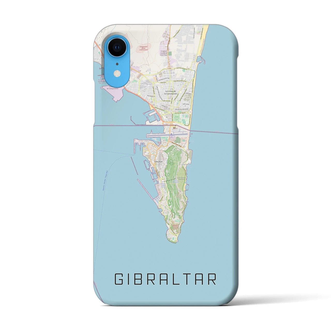 【ジブラルタル】地図柄iPhoneケース（バックカバータイプ・ナチュラル）iPhone XR 用
