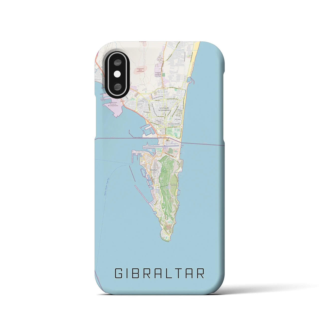 【ジブラルタル】地図柄iPhoneケース（バックカバータイプ・ナチュラル）iPhone XS / X 用