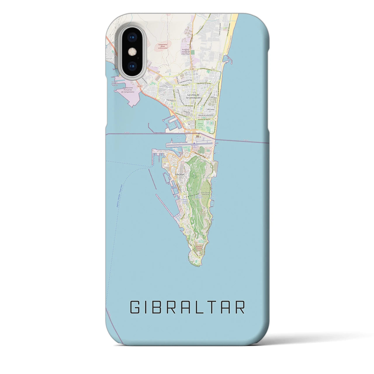 【ジブラルタル】地図柄iPhoneケース（バックカバータイプ・ナチュラル）iPhone XS Max 用