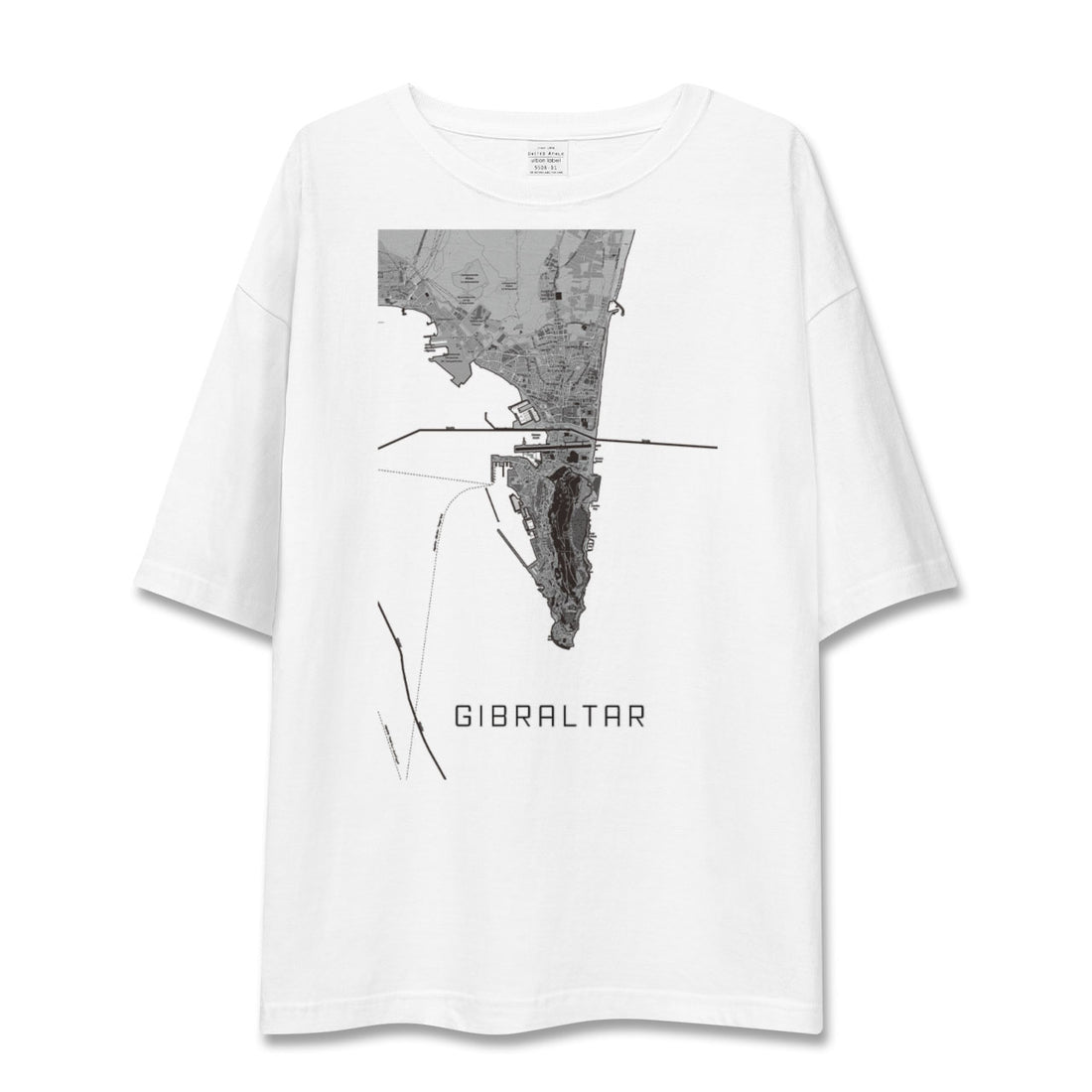 【ジブラルタル(イギリス)】地図柄ビッグシルエットTシャツ