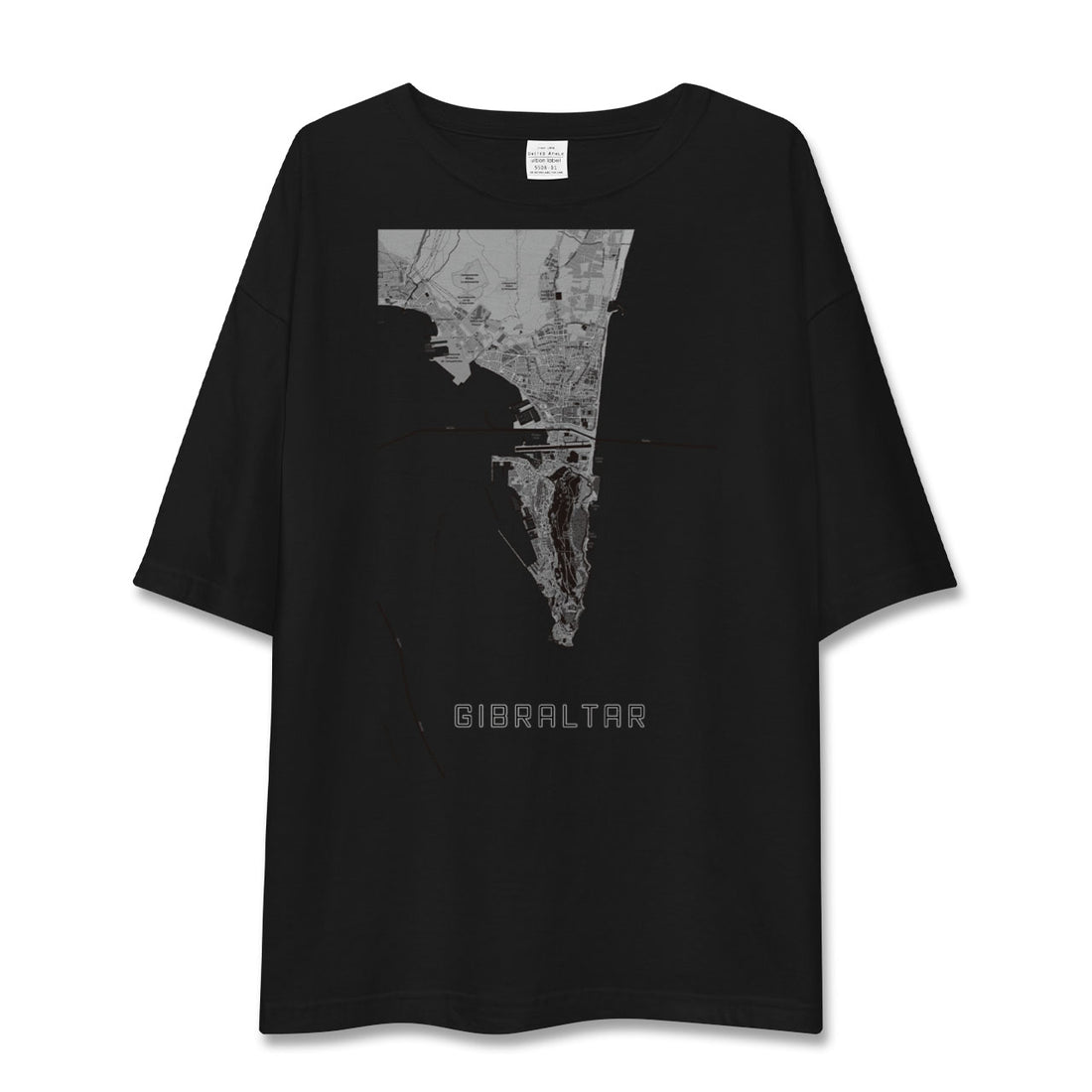 【ジブラルタル（イギリス）】地図柄ビッグシルエットTシャツ