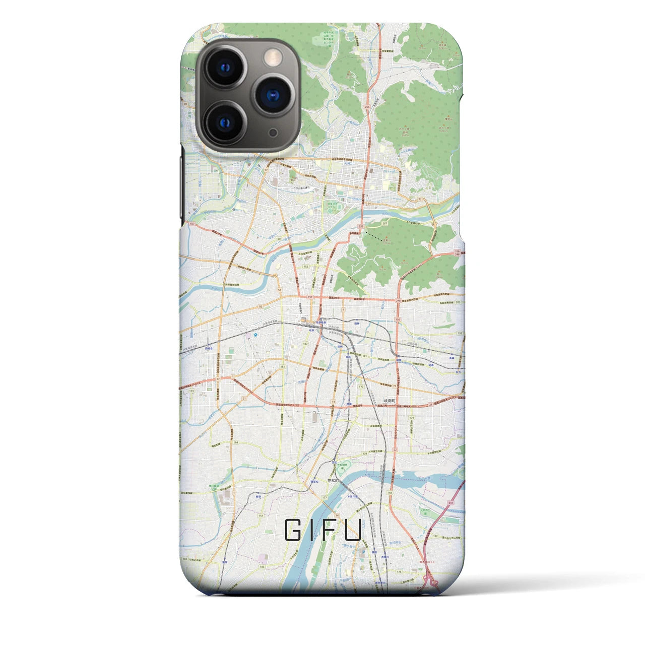 【岐阜】地図柄iPhoneケース（バックカバータイプ・ナチュラル）iPhone 11 Pro Max 用