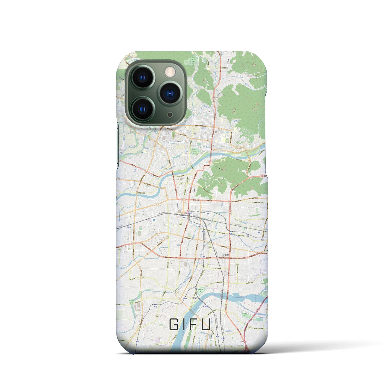 【岐阜】地図柄iPhoneケース（バックカバータイプ・ナチュラル）iPhone 11 Pro 用