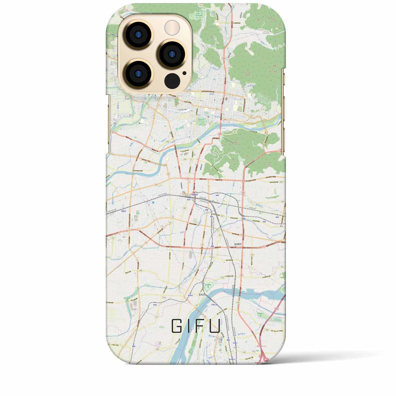 【岐阜】地図柄iPhoneケース（バックカバータイプ・ナチュラル）iPhone 12 Pro Max 用