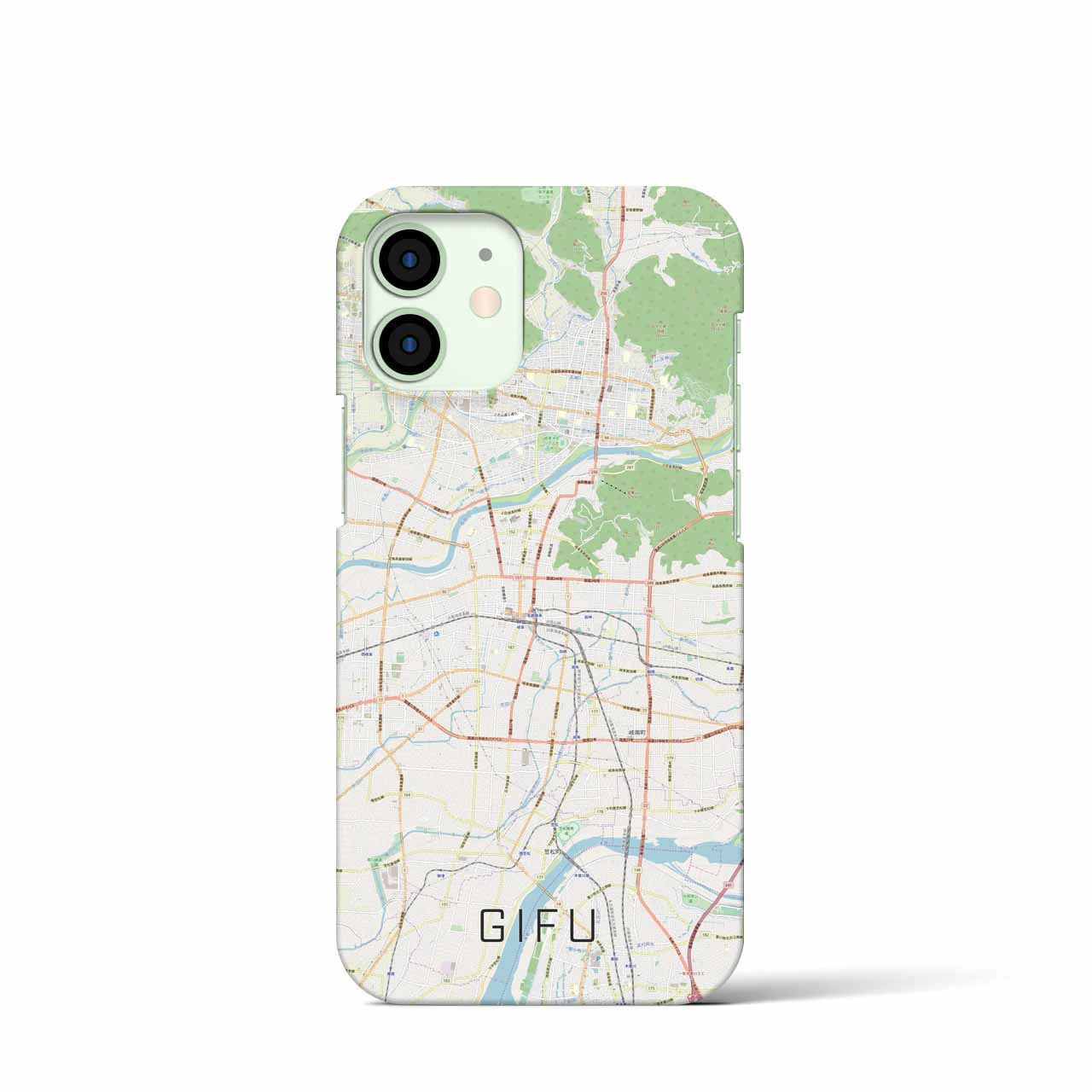 【岐阜】地図柄iPhoneケース（バックカバータイプ・ナチュラル）iPhone 12 mini 用