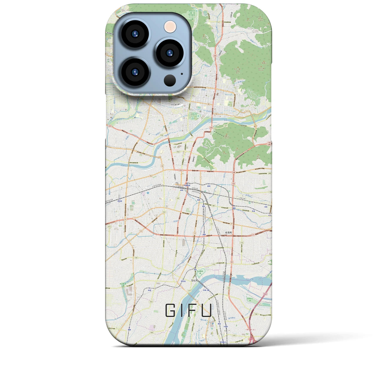 【岐阜】地図柄iPhoneケース（バックカバータイプ・ナチュラル）iPhone 13 Pro Max 用