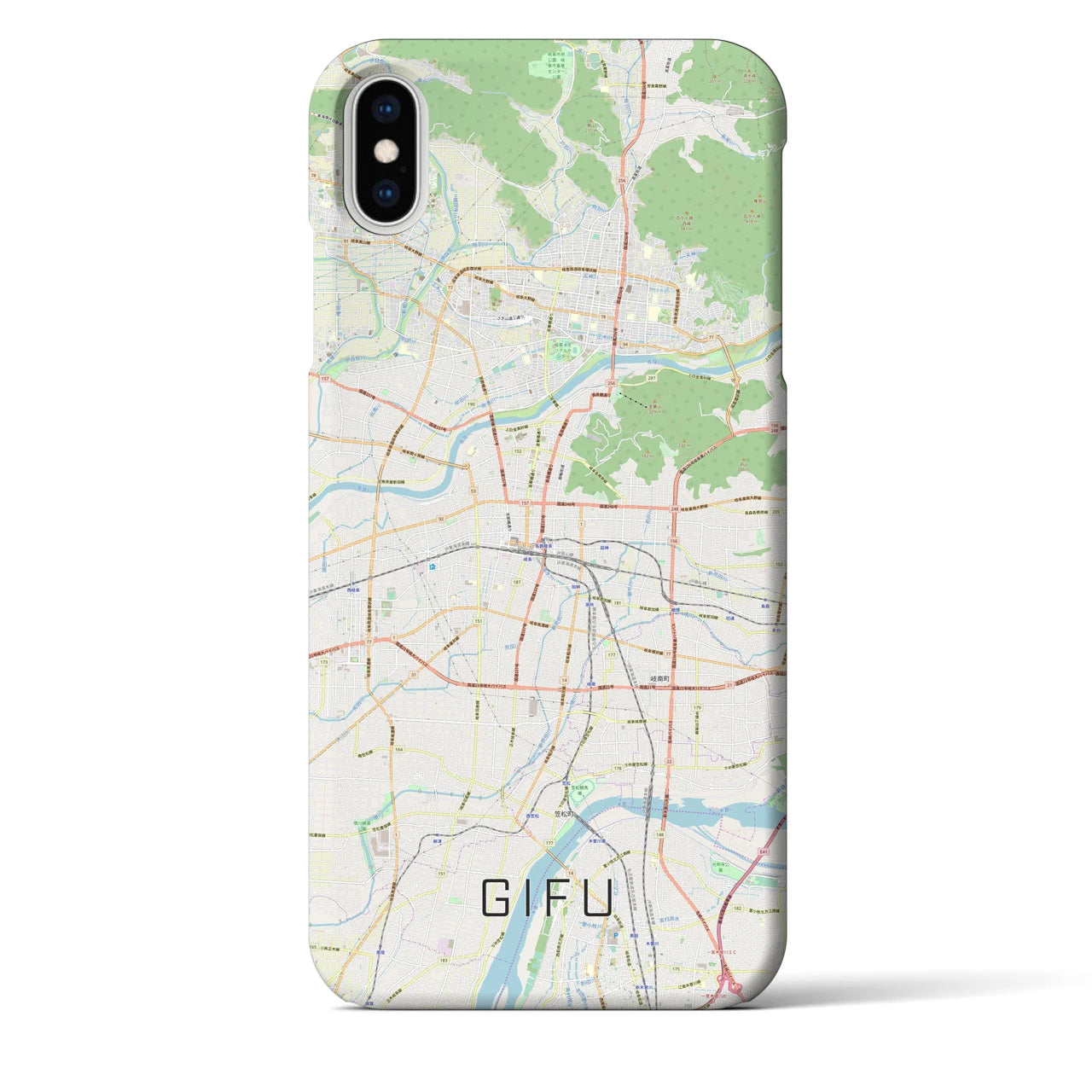 【岐阜】地図柄iPhoneケース（バックカバータイプ・ナチュラル）iPhone XS Max 用