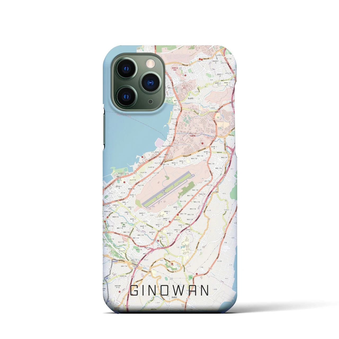【宜野湾】地図柄iPhoneケース（バックカバータイプ・ナチュラル）iPhone 11 Pro 用
