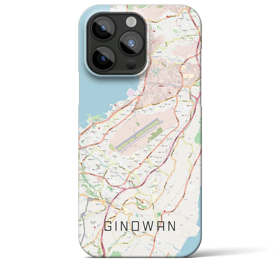 【宜野湾】地図柄iPhoneケース（バックカバータイプ・ナチュラル）iPhone 15 Pro Max 用