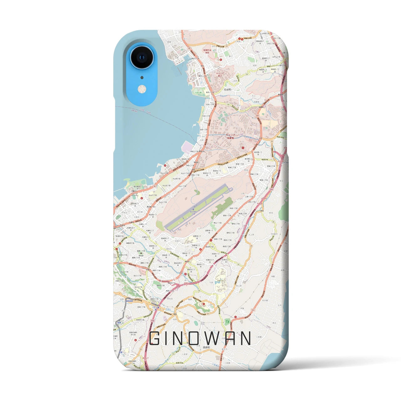 【宜野湾】地図柄iPhoneケース（バックカバータイプ・ナチュラル）iPhone XR 用
