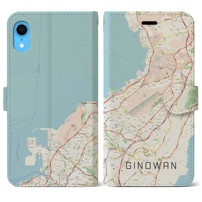 【宜野湾（沖縄県）】地図柄iPhoneケース（手帳タイプ）ナチュラル・iPhone XR 用
