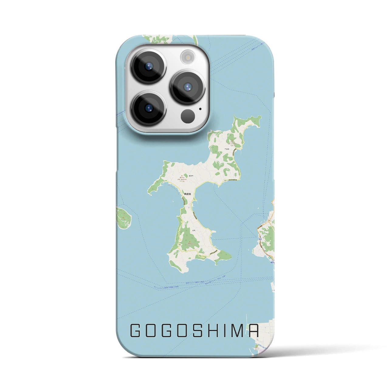【興居島】地図柄iPhoneケース（バックカバータイプ・ナチュラル）iPhone 14 Pro 用