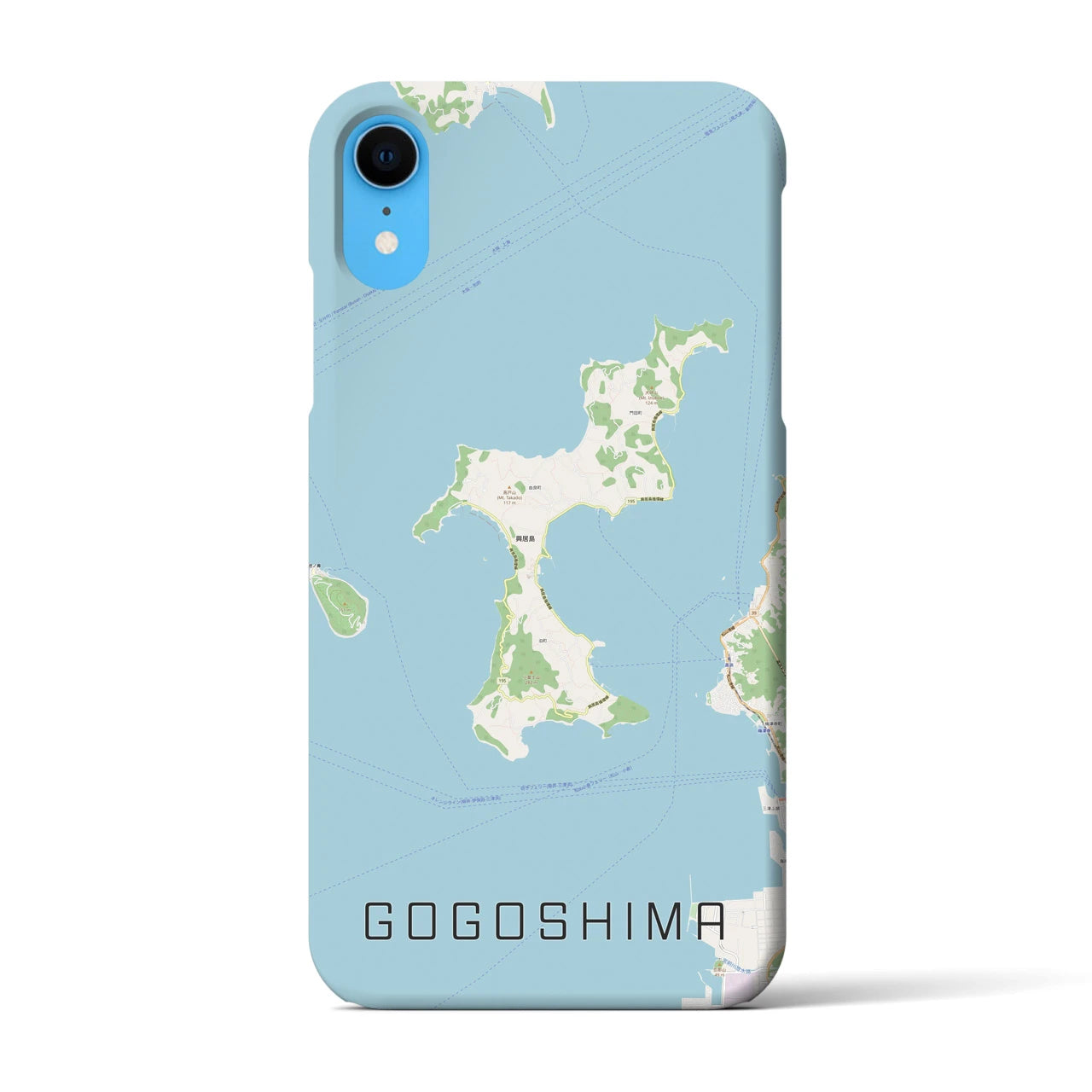 【興居島】地図柄iPhoneケース（バックカバータイプ・ナチュラル）iPhone XR 用