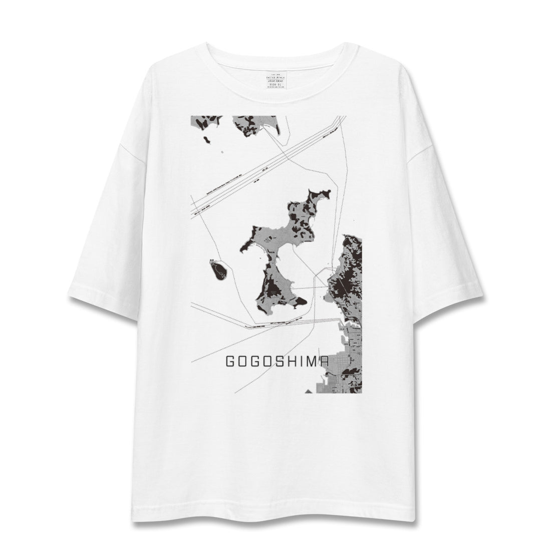 【興居島(愛媛県)】地図柄ビッグシルエットTシャツ