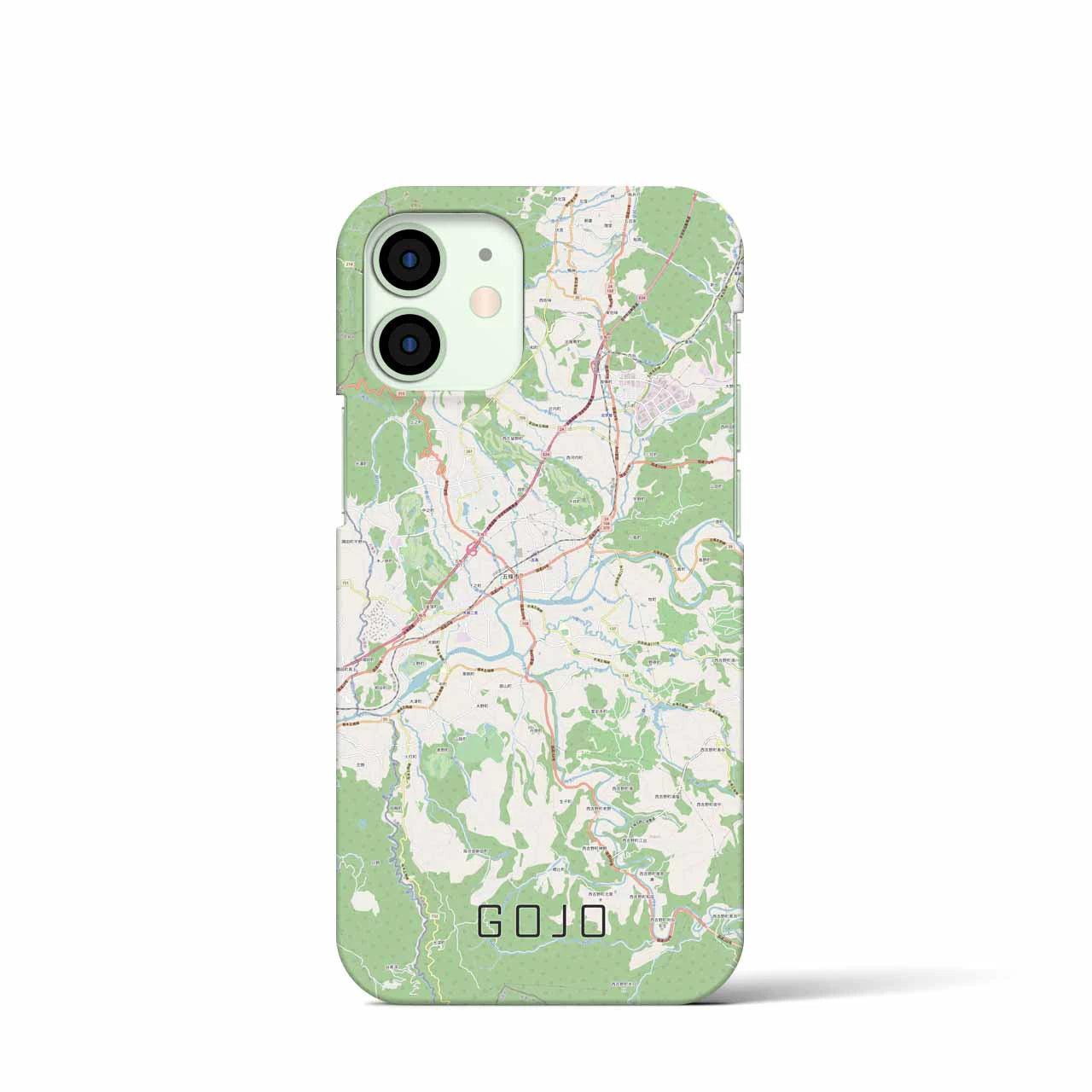 【五條】地図柄iPhoneケース（バックカバータイプ・ナチュラル）iPhone 12 mini 用