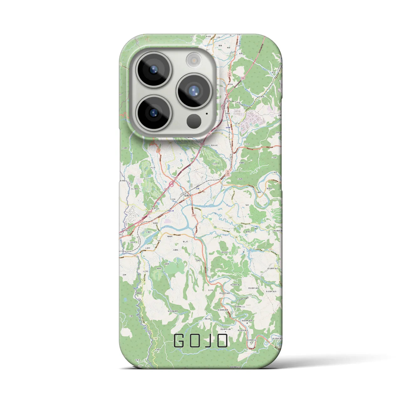【五條】地図柄iPhoneケース（バックカバータイプ・ナチュラル）iPhone 15 Pro 用