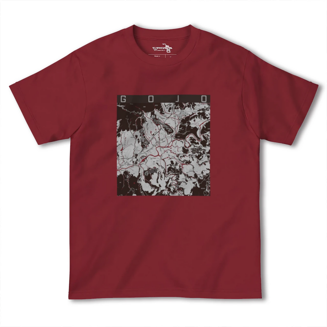 【五條(奈良県)】地図柄ヘビーウェイトTシャツ