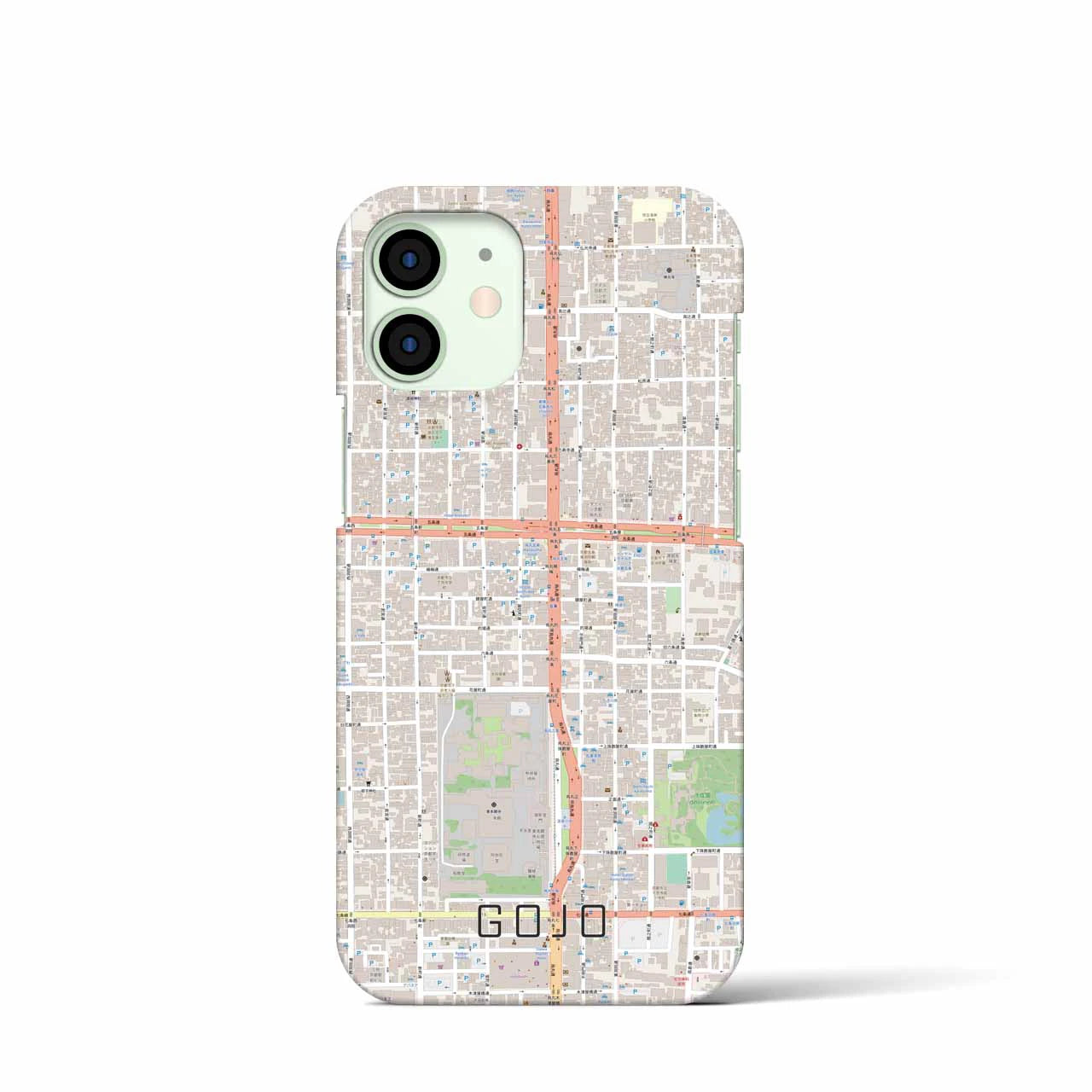 【五条】地図柄iPhoneケース（バックカバータイプ・ナチュラル）iPhone 12 mini 用