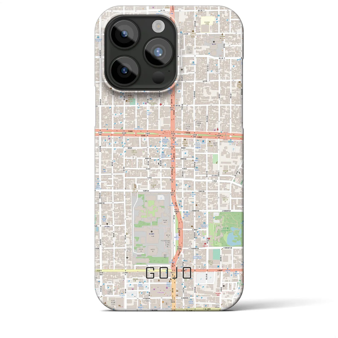 【五条】地図柄iPhoneケース（バックカバータイプ・ナチュラル）iPhone 15 Pro Max 用
