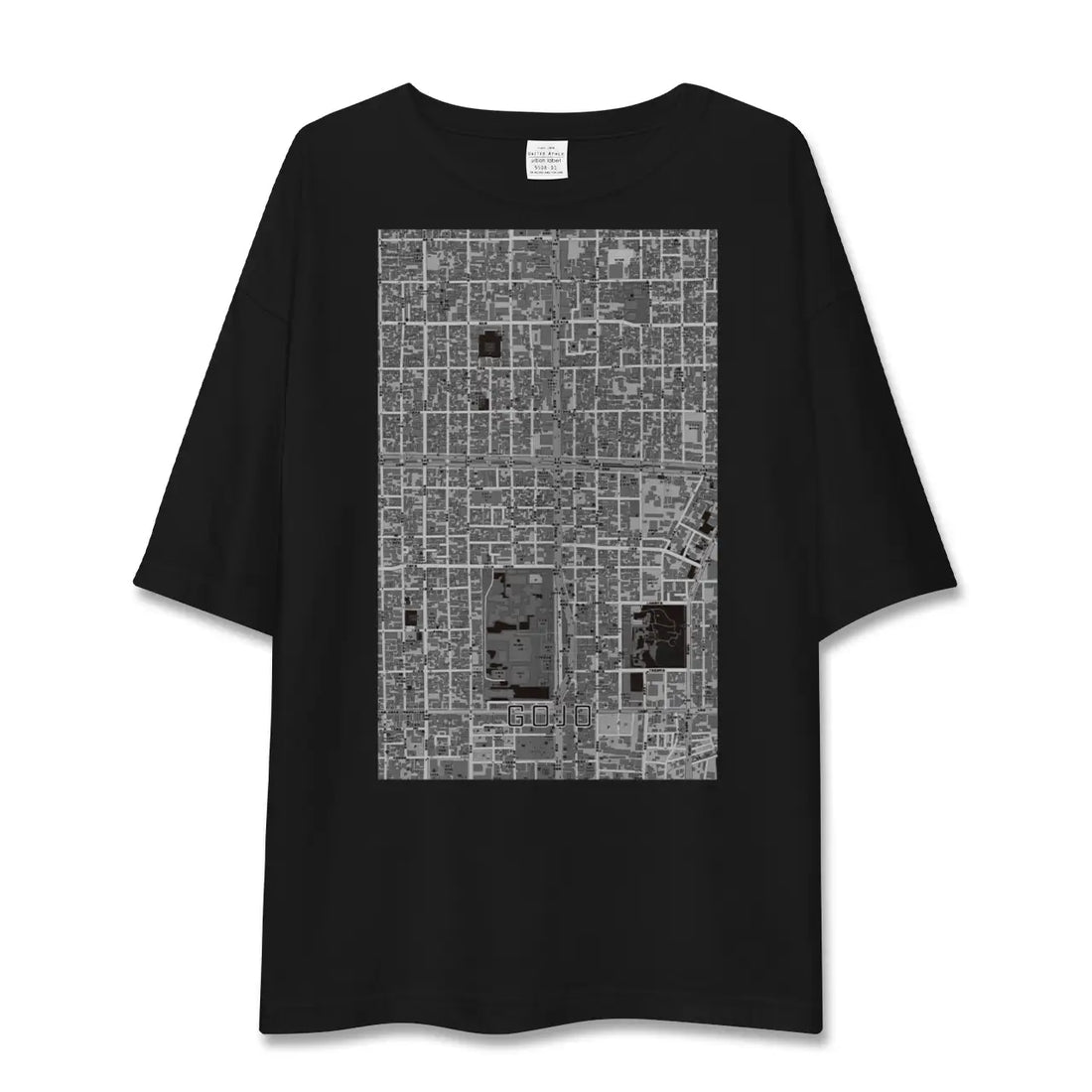 【五条(京都府)】地図柄ビッグシルエットTシャツ