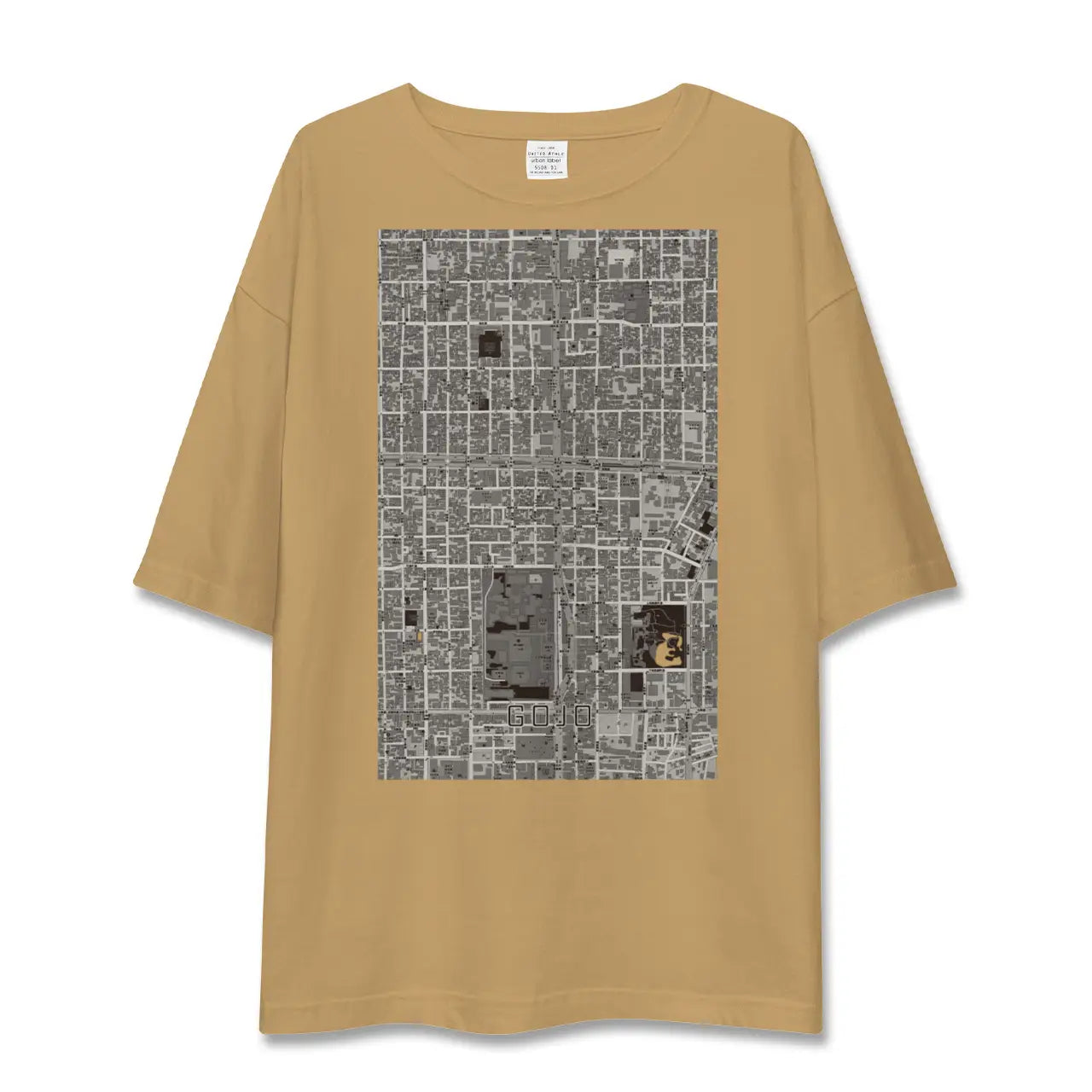 【五条（京都府）】地図柄ビッグシルエットTシャツ