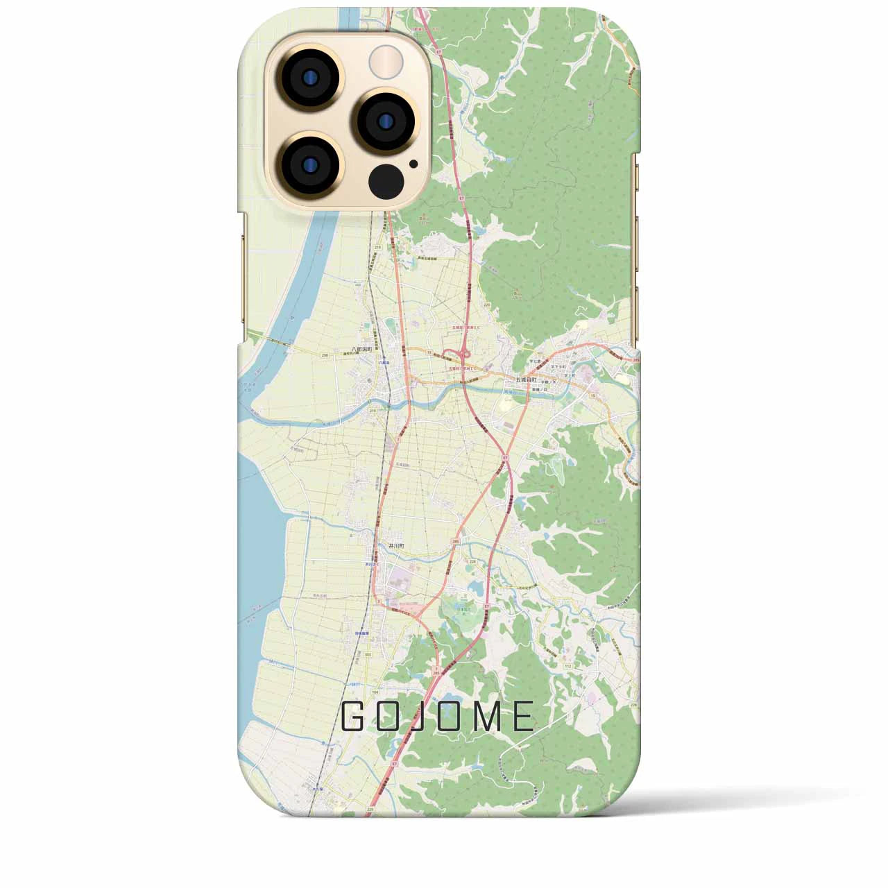 【五城目】地図柄iPhoneケース（バックカバータイプ・ナチュラル）iPhone 12 Pro Max 用