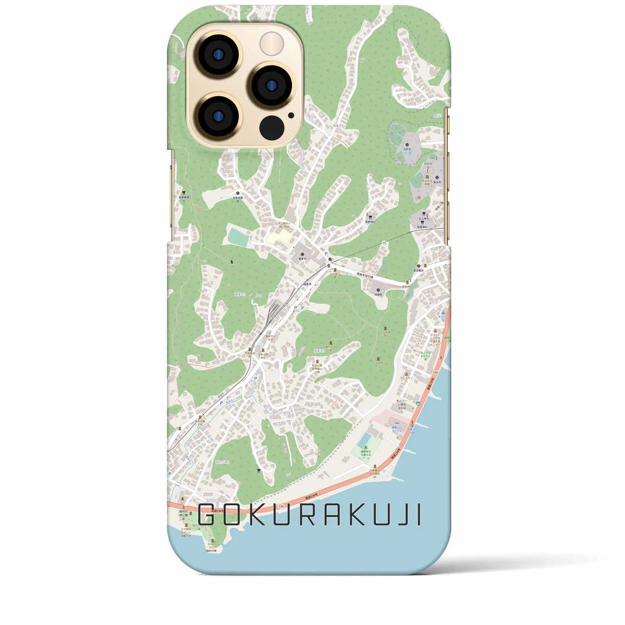 【極楽寺】地図柄iPhoneケース（バックカバータイプ・ナチュラル）iPhone 12 Pro Max 用