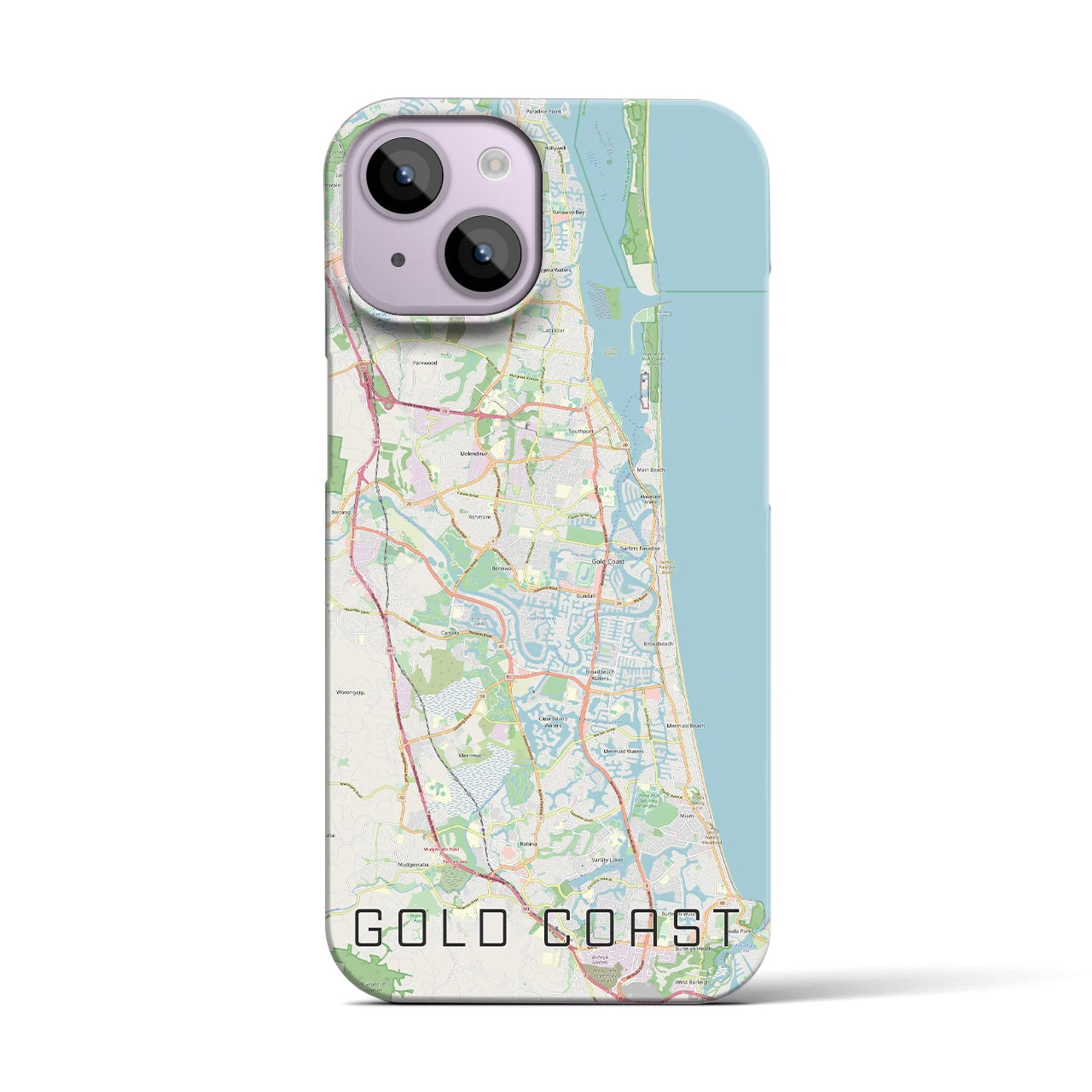 【ゴールドコースト】地図柄iPhoneケース（バックカバータイプ・ナチュラル）iPhone 14 用