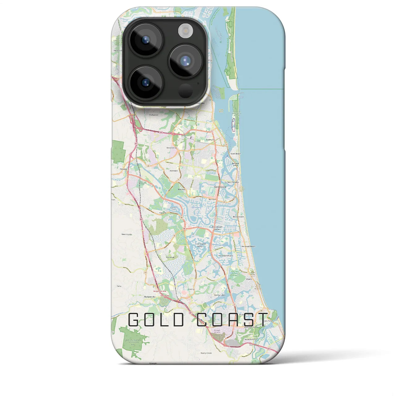 【ゴールドコースト】地図柄iPhoneケース（バックカバータイプ・ナチュラル）iPhone 15 Pro Max 用