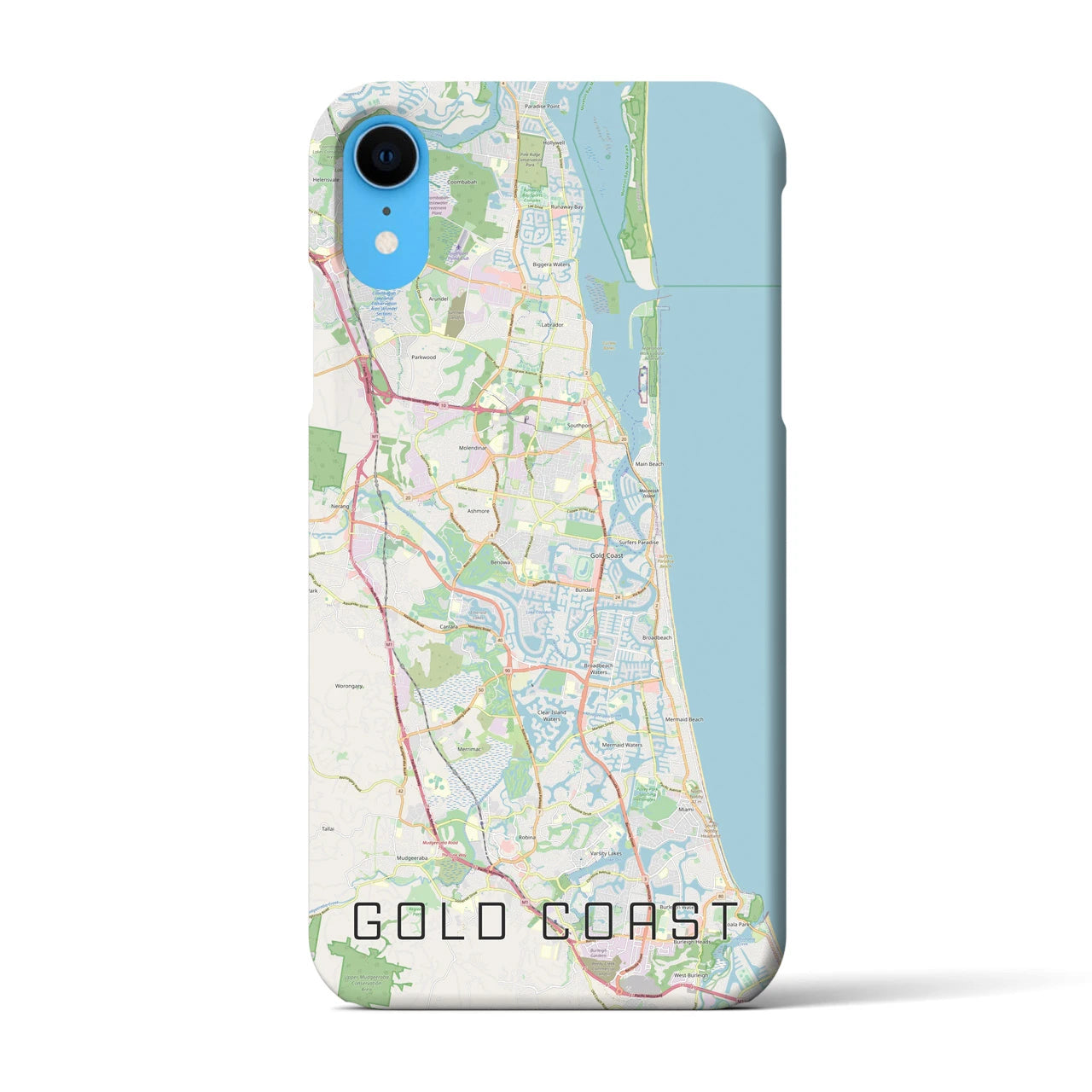 【ゴールドコースト】地図柄iPhoneケース（バックカバータイプ・ナチュラル）iPhone XR 用