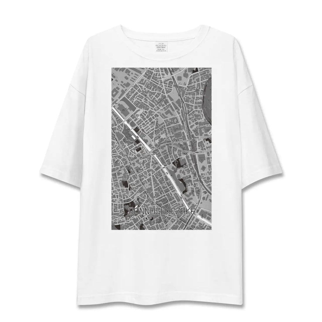 【権之助坂(東京都)】地図柄ビッグシルエットTシャツ