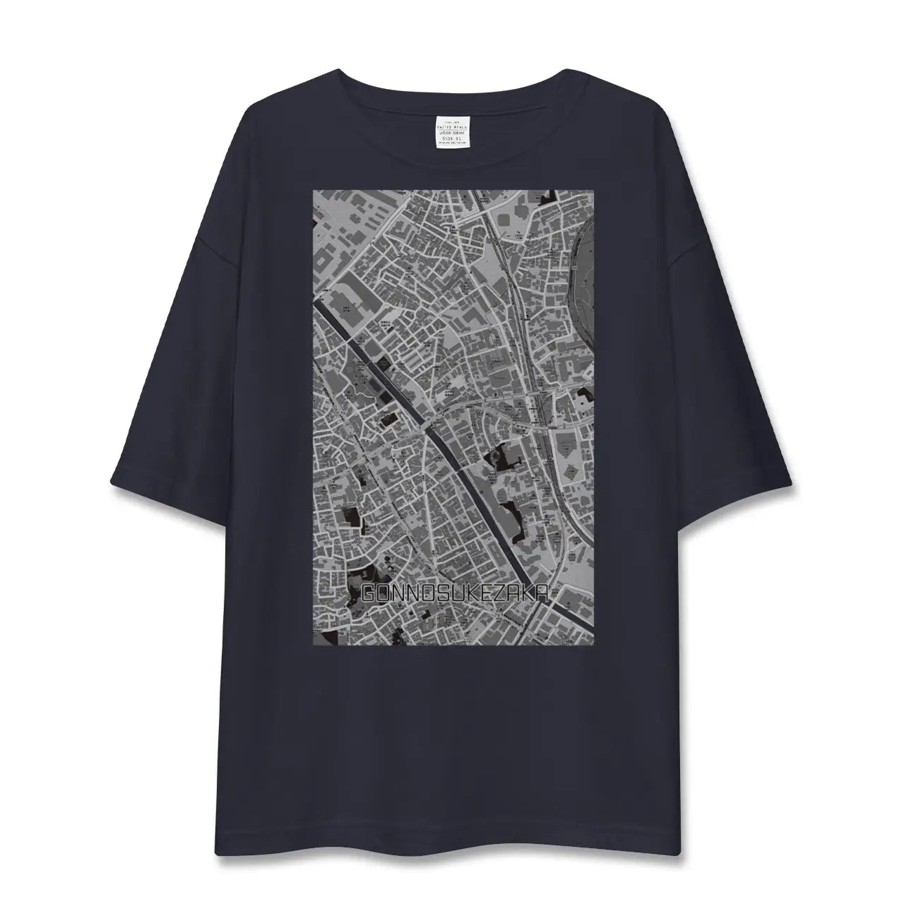 【権之助坂（東京都）】地図柄ビッグシルエットTシャツ