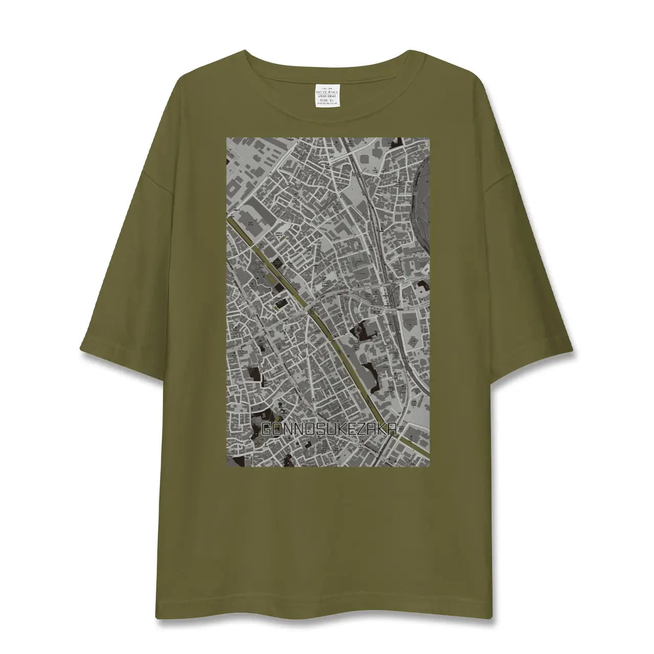 【権之助坂（東京都）】地図柄ビッグシルエットTシャツ