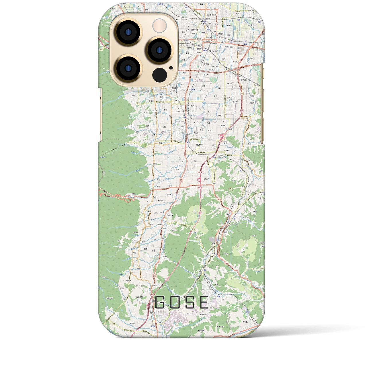 【御所】地図柄iPhoneケース（バックカバータイプ・ナチュラル）iPhone 12 Pro Max 用