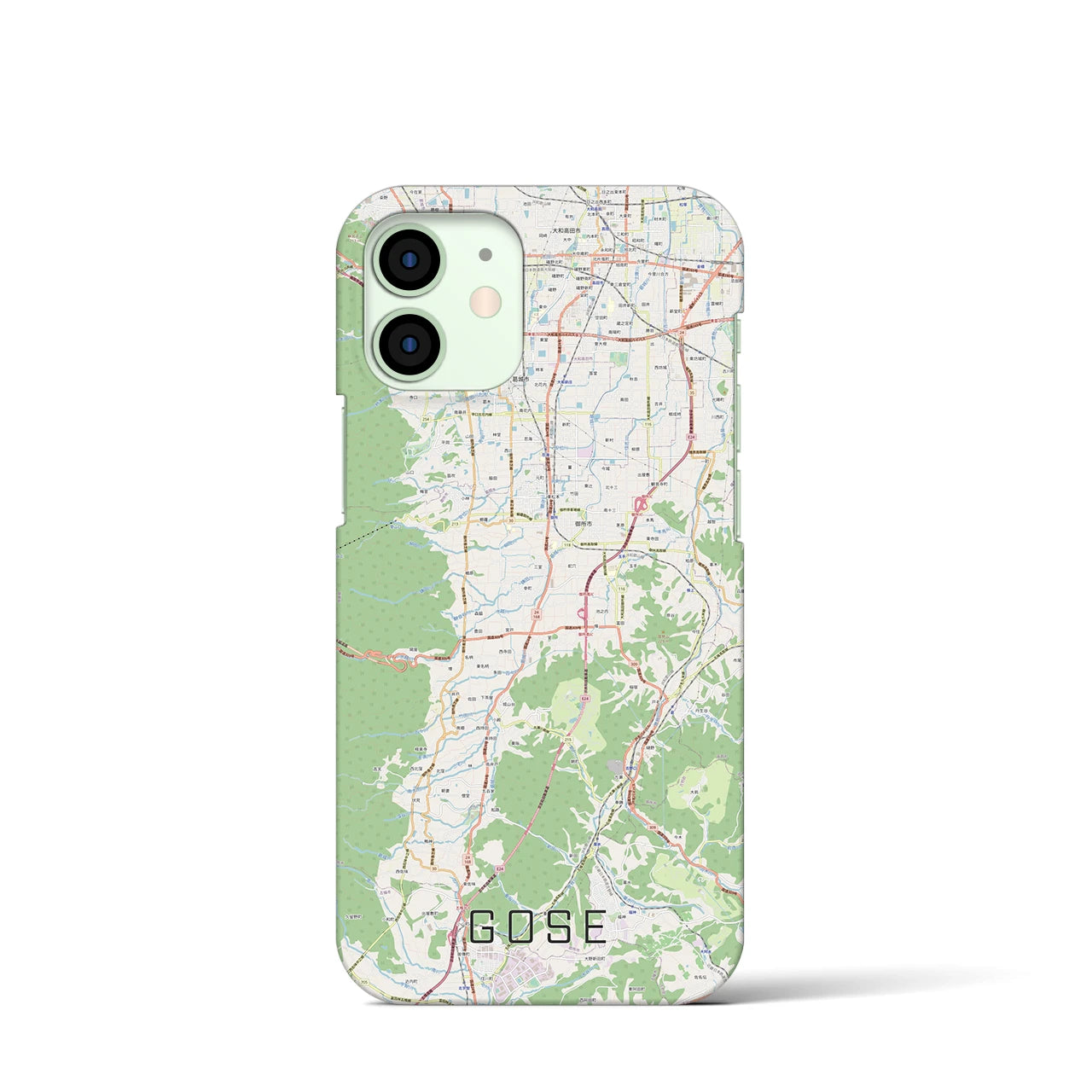 【御所】地図柄iPhoneケース（バックカバータイプ・ナチュラル）iPhone 12 mini 用