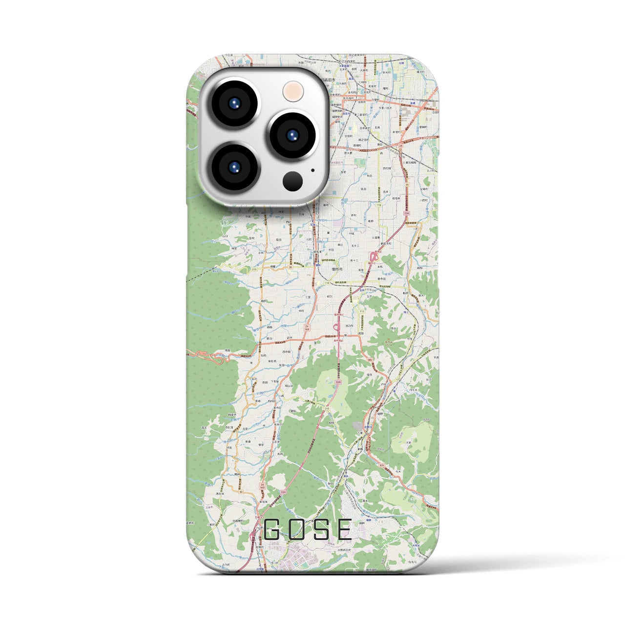 【御所】地図柄iPhoneケース（バックカバータイプ・ナチュラル）iPhone 13 Pro 用