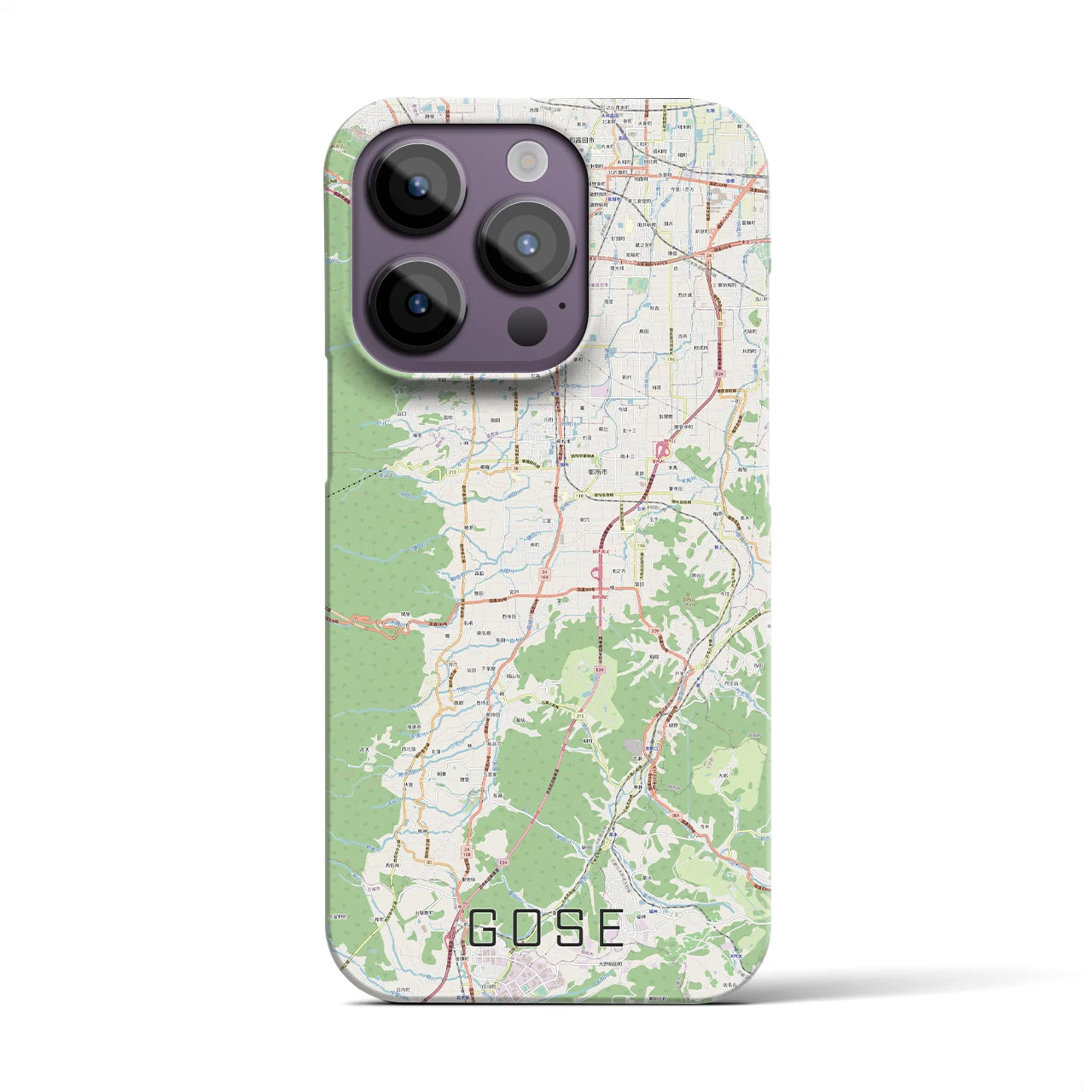 【御所】地図柄iPhoneケース（バックカバータイプ・ナチュラル）iPhone 14 Pro 用